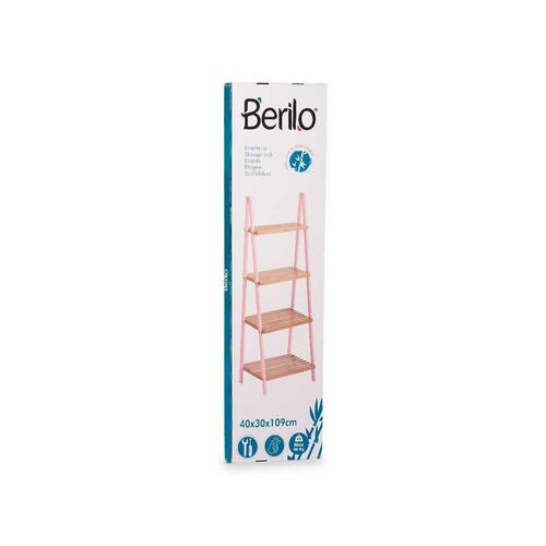 Badeværelse reol Pink Natur Bambus Fyr 40 x 109,3 x 30 cm