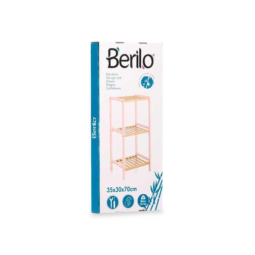 Badeværelse reol 35 x 30 x 70 cm Pink Natur Bambus Fyr