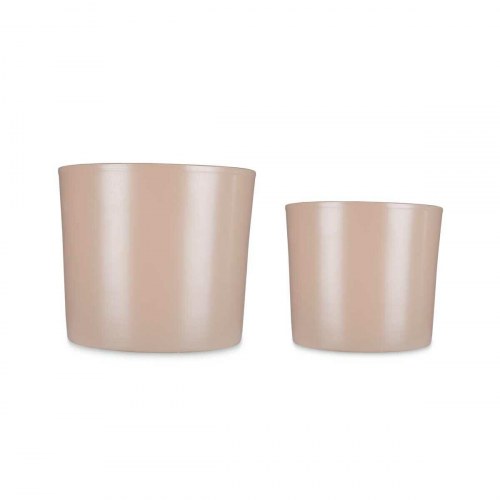 Ibergarden CILINDRO krukkesæt - beige ler, Ø22 + Ø27 cm (2 dele)