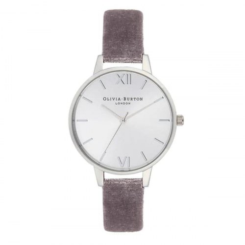 Olivia Burton dameur OB16DE04, sølv skive, violet rem (Ø 34 mm)