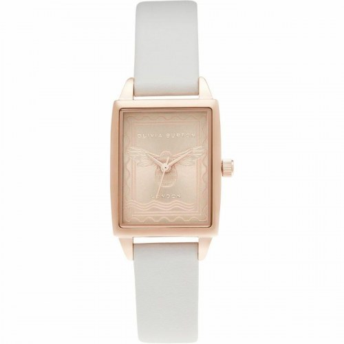 Olivia Burton dameur OB16SD04 - kvartsur i rosaguld med hvid rem