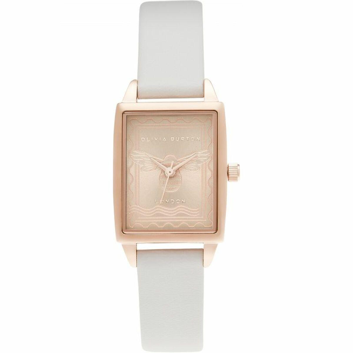 Olivia Burton dameur OB16SD04 - kvartsur i rosaguld med hvid rem