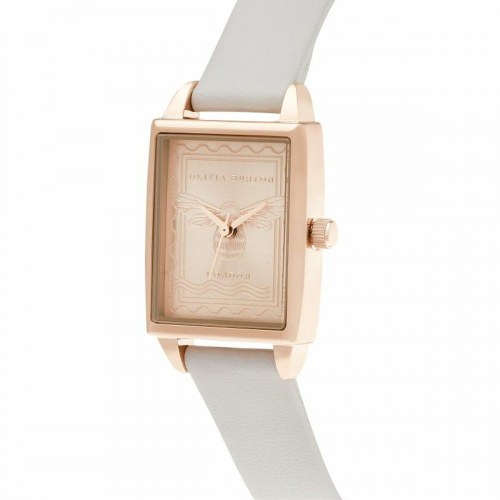 Olivia Burton dameur OB16SD04 - kvartsur i rosaguld med hvid rem
