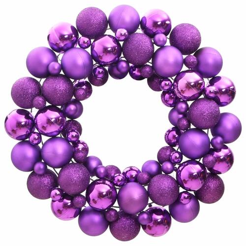 Julekrans 45 cm polystyren lilla