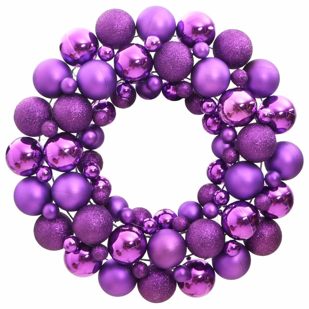 Julekrans 45 cm polystyren lilla