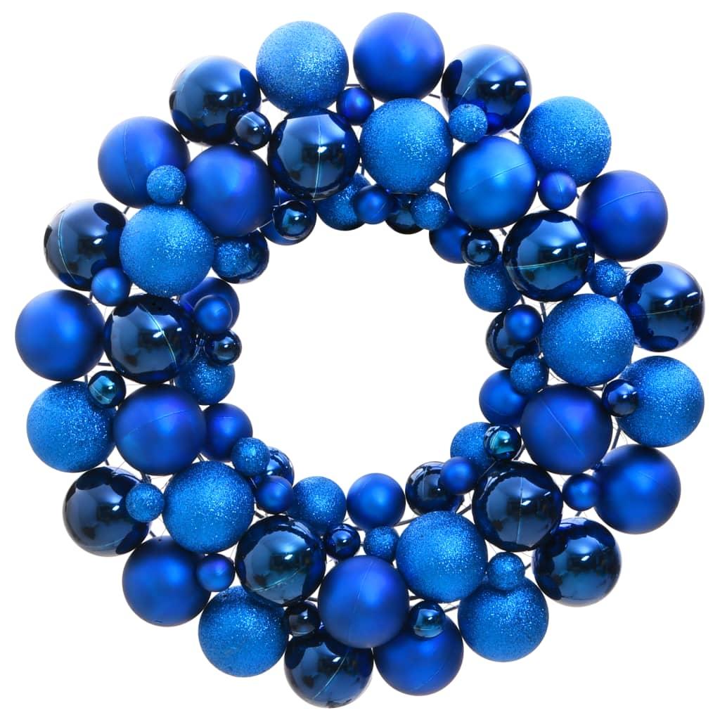 Julekrans 45 cm polystyren blå