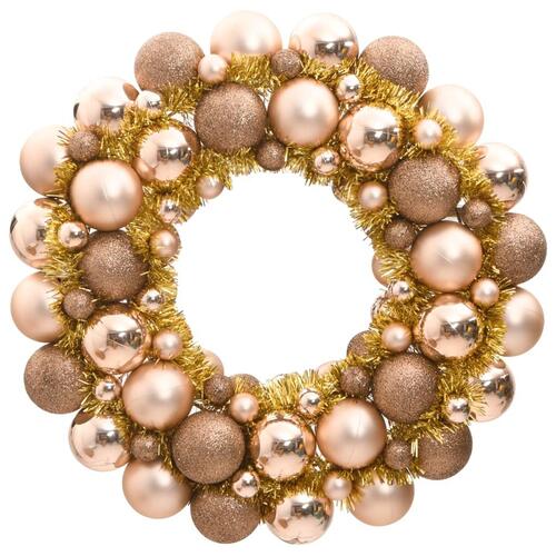 Julekrans 45 cm polystyren rosaguld