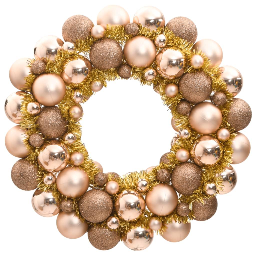 Julekrans 45 cm polystyren rosaguld
