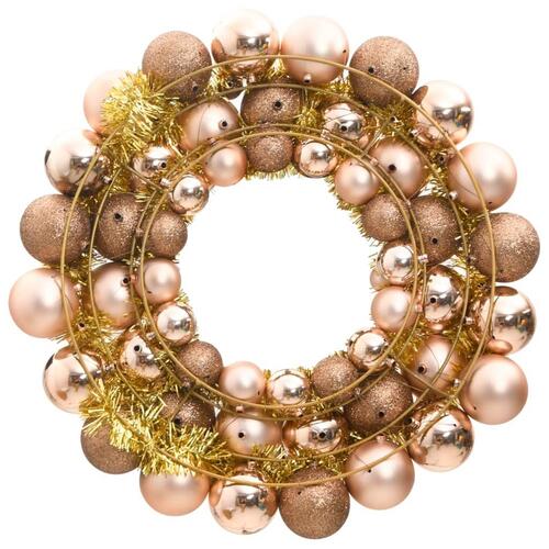 Julekrans 45 cm polystyren rosaguld