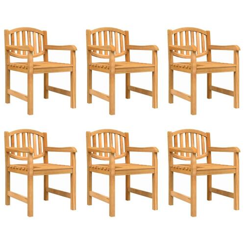 Havestole 6 stk. 58x59x88 cm massivt teaktræ