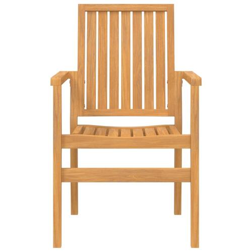 Stabelbare havestole 8 stk. 56,5x57,5x91 cm massivt teaktræ