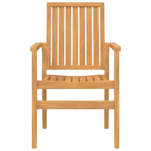 Stabelbare havestole 4 stk. 56,5x57,5x91 cm massivt teaktræ