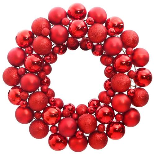 Julekrans 45 cm polystyren rød