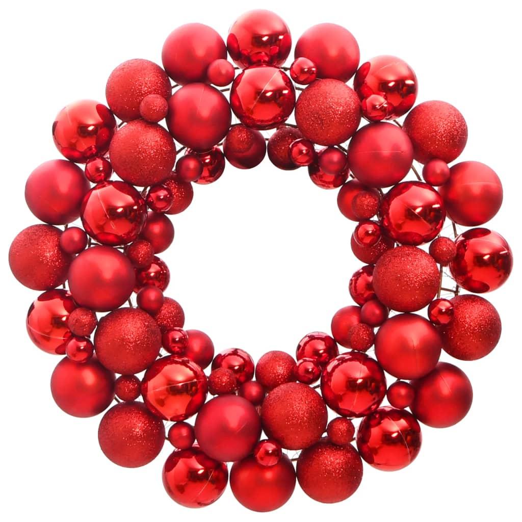 Julekrans 45 cm polystyren rød