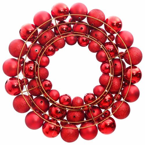 Julekrans 45 cm polystyren rød