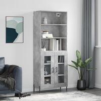 Højskab 69,5x34x180 cm konstrueret træ betongrå