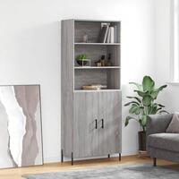 Højskab 69,5x34x180 cm konstrueret træ grå sonoma-eg