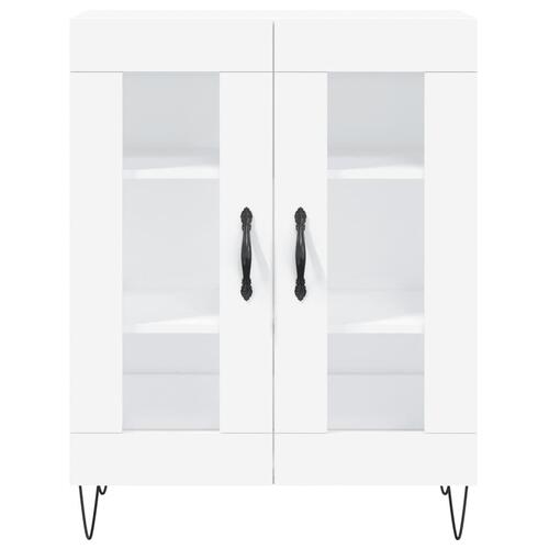 Højskab 69,5x34x180 cm konstrueret træ hvid