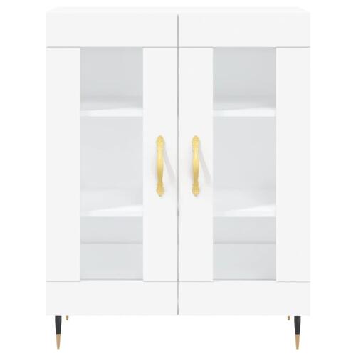 Højskab 69,5x34x180 cm konstrueret træ hvid