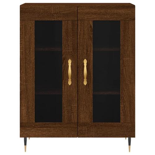 Højskab 69,5x34x180 cm konstrueret træ brun egetræsfarve
