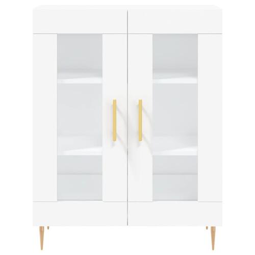 Højskab 69,5x34x180 cm konstrueret træ hvid