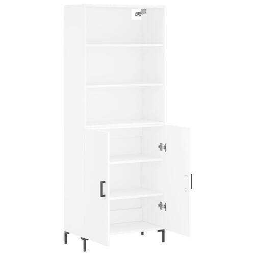 Højskab 69,5x34x180 cm konstrueret træ hvid