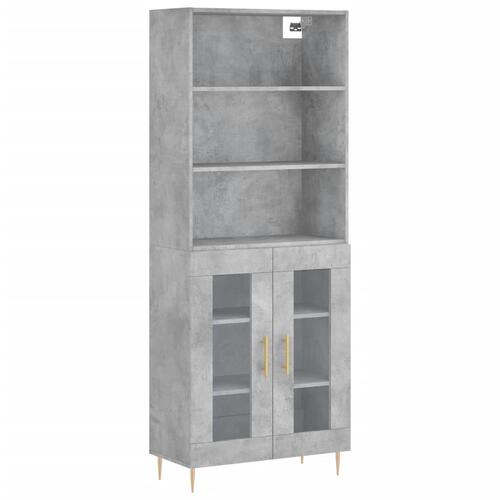 Højskab 69,5x34x180 cm konstrueret træ betongrå
