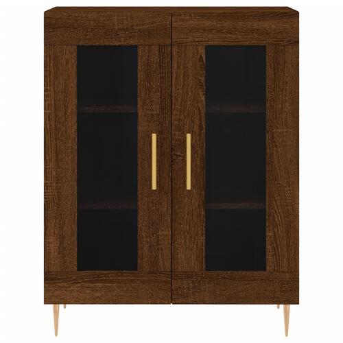Højskab 69,5x34x180 cm konstrueret træ brun egetræsfarve