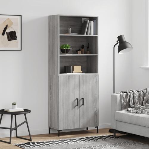 Højskab 69,5x34x180 cm konstrueret træ grå sonoma-eg