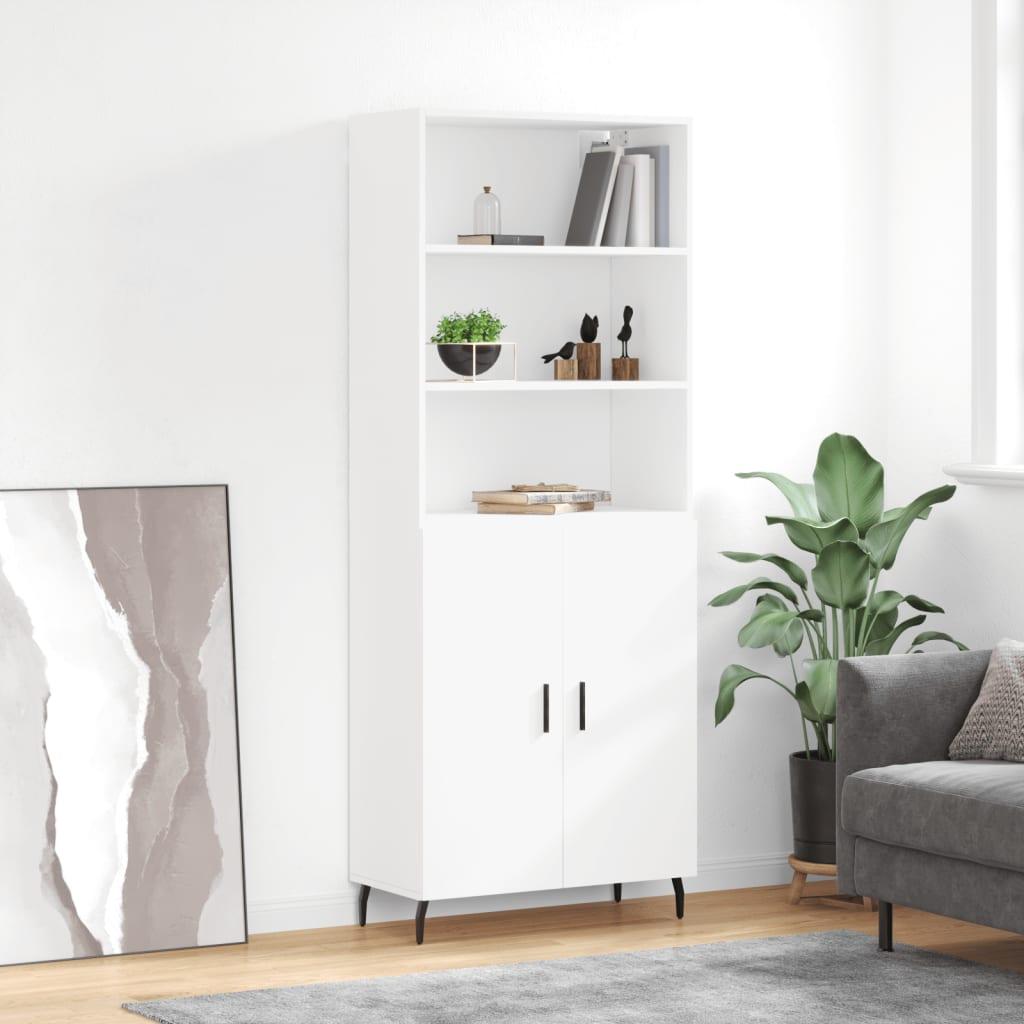 Højskab 69,5x34x180 cm konstrueret træ hvid billede