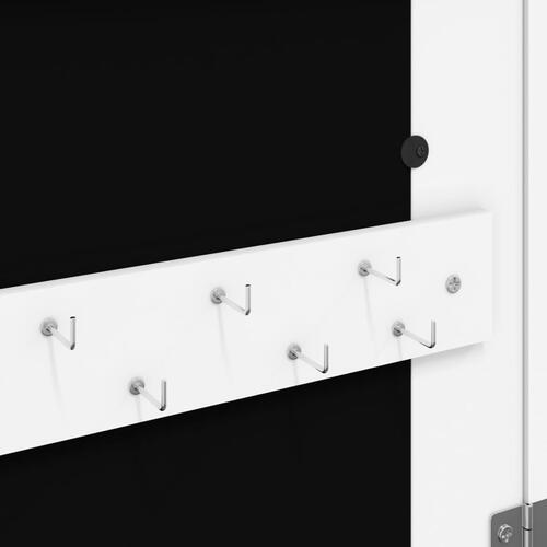 Smykkeskab med spejl og LED-lys fritstående hvid
