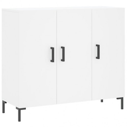Skænk 90×34×80 cm i hvidt konstrueret træ med metalben