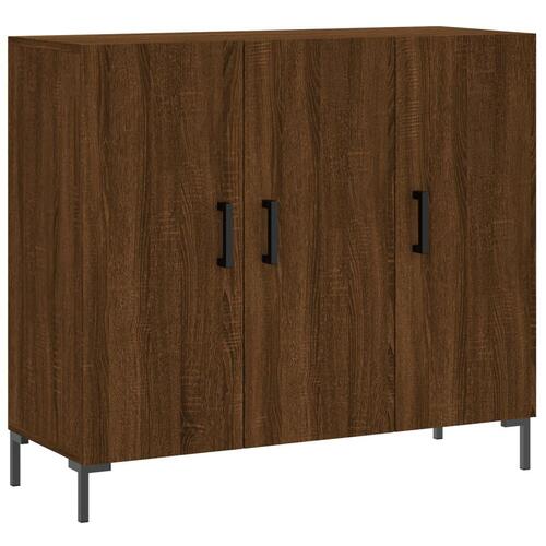 Skab 90x34x80 cm konstrueret træ brun egetræsfarve