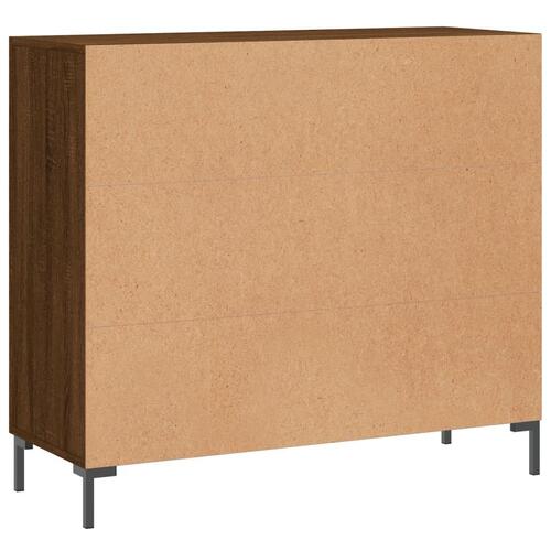 Skab 90x34x80 cm konstrueret træ brun egetræsfarve