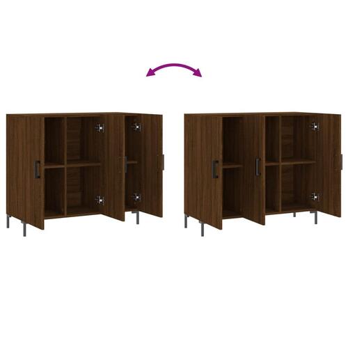 Skab 90x34x80 cm konstrueret træ brun egetræsfarve