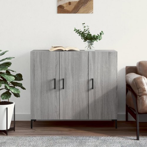 Skænk 90×34×80 cm i konstrueret træ - grå sonoma-eg