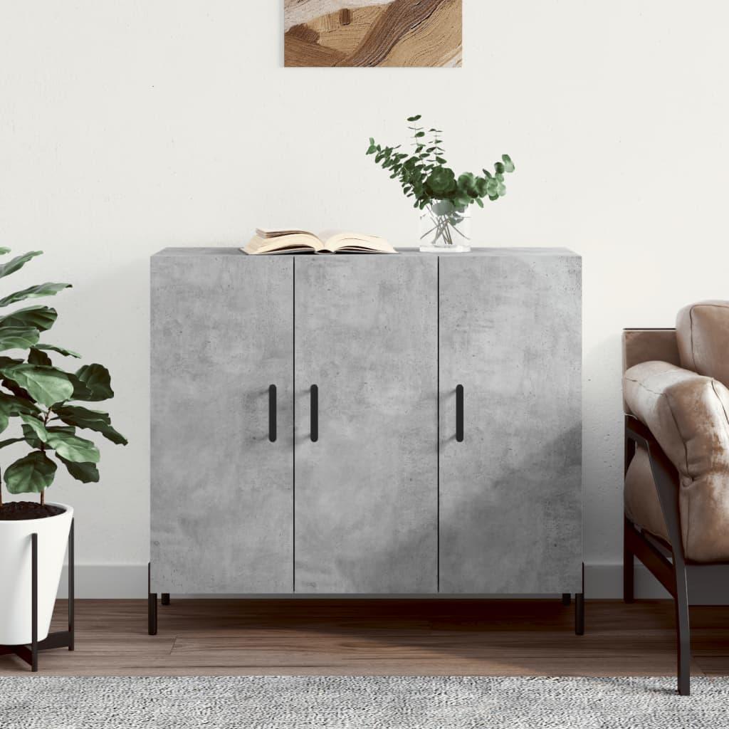 Skab 90x34x80 cm konstrueret træ betongrå