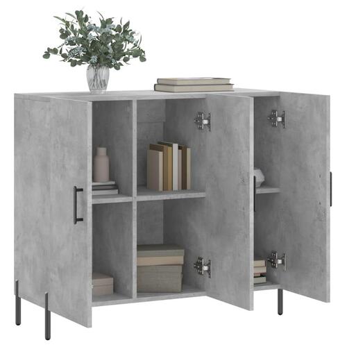 Skab 90x34x80 cm konstrueret træ betongrå