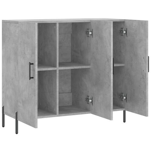 Skab 90x34x80 cm konstrueret træ betongrå