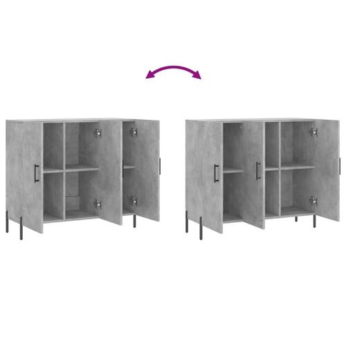 Skab 90x34x80 cm konstrueret træ betongrå