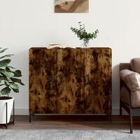 Skab 90x34x80 cm konstrueret træ røget egetræsfarve