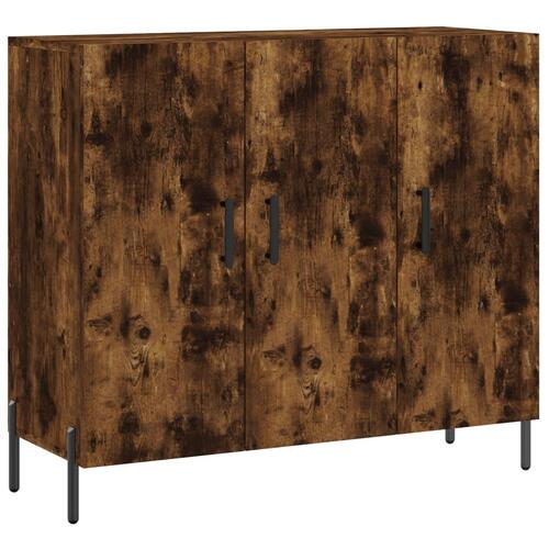 Skab 90x34x80 cm konstrueret træ røget egetræsfarve