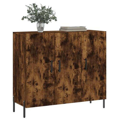 Skab 90x34x80 cm konstrueret træ røget egetræsfarve