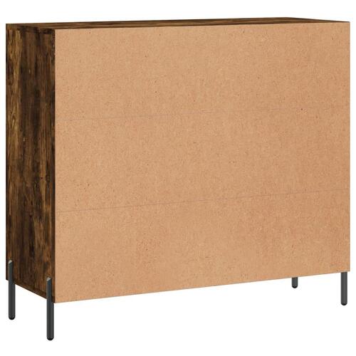 Skab 90x34x80 cm konstrueret træ røget egetræsfarve