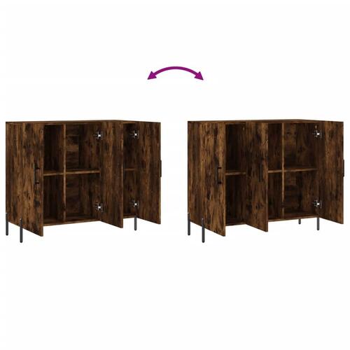 Skab 90x34x80 cm konstrueret træ røget egetræsfarve