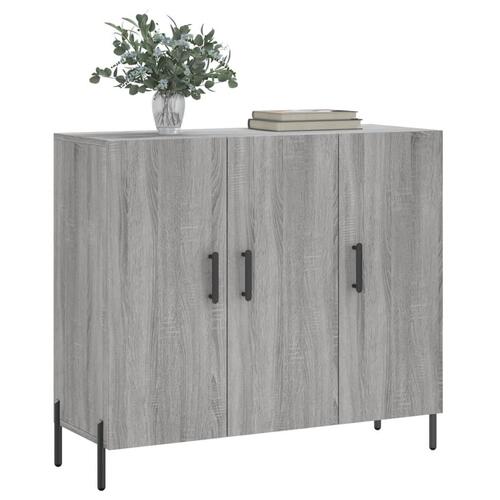 Skab 90x34x80 cm konstrueret træ grå sonoma-eg