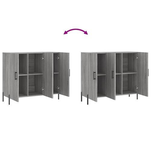 Skab 90x34x80 cm konstrueret træ grå sonoma-eg