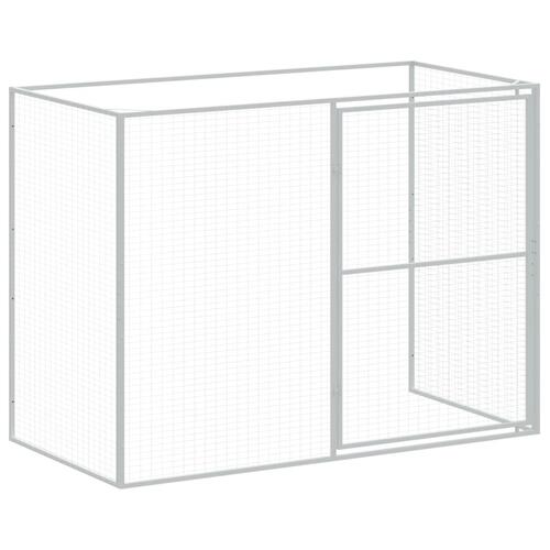 Hundehus m. løbegård 214x1069x181 cm galvaniseret stål antracit