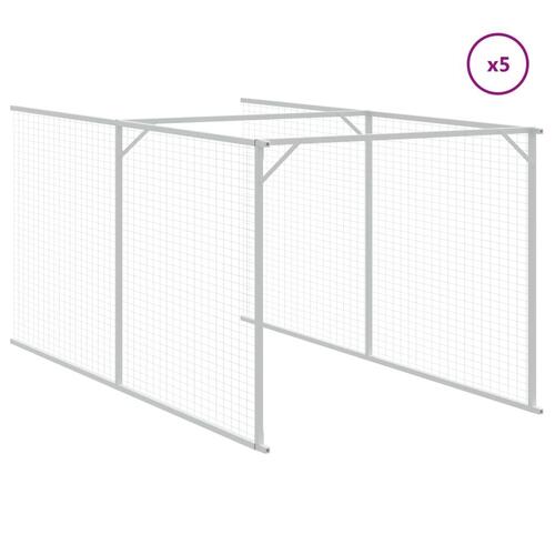 Hundehus med tag 117x1221x123 cm galvaniseret stål antracitgrå