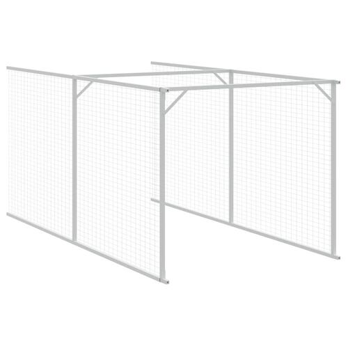 Hundehus med tag 117x1221x123 cm galvaniseret stål antracitgrå